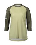 POC Tricou de ciclism cu mânecă scurtă - MTB PURE 3/4 LADY - verde/verde deschis