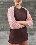POC Tricou de ciclism cu mânecă scurtă - MTB PURE 3/4 LADY - maro/roz