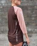POC Tricou de ciclism cu mânecă scurtă - MTB PURE 3/4 LADY - maro/roz