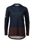 POC Tricou de ciclism cu mânecă lungă de vară - MTB PURE LADY - maro/albastru