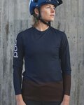 POC Tricou de ciclism cu mânecă lungă de vară - MTB PURE LADY - maro/albastru