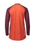 POC Tricou de ciclism cu mânecă lungă de vară - MTB PURE LADY - bordo/portocaliu
