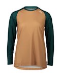 POC Tricou de ciclism cu mânecă lungă de vară - MTB PURE LADY - verde/maro