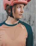 POC Tricou de ciclism cu mânecă lungă de vară - MTB PURE LADY - verde/maro