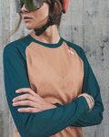 POC Tricou de ciclism cu mânecă lungă de vară - MTB PURE LADY - verde/maro