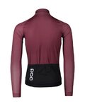 POC Tricou de ciclism cu mânecă lungă de vară - ESSSENTIAL ROAD - negru/bordo