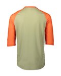 POC Tricou de ciclism cu mânecă scurtă - MTB PURE 3/4 - verde/portocaliu