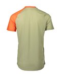 POC Tricou de ciclism cu mânecă scurtă - MTB PURE - portocaliu/verde