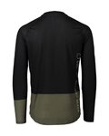 POC Tricou de ciclism cu mânecă lungă de vară - MTB PURE - verde/negru
