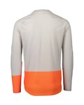 POC Tricou de ciclism cu mânecă lungă de vară - MTB PURE - gri/portocaliu
