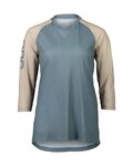 POC Tricou de ciclism cu mânecă scurtă - MTB PURE 3/4 LADY - albastru deschis/bej