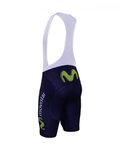 BONAVELO Pantaloni scurți de ciclism cu bretele - MOVISTAR 2017  - albastru