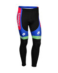 Pantaloni de ciclism lungi fără bretele - LAMPRE 2013 WINTER - albastru/roz/negru