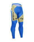 BONAVELO Pantaloni de ciclism lungi fără bretele - TINKOFF SAXO 15 SMR - albastru deschis/auriu