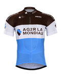 BONAVELO Tricou de ciclism cu mânecă scurtă - AG2R 2018 - alb/albastru deschis/maro