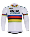 Tricou de ciclism cu mânecă lungă de vară - BORA UCI 2018 SUMMER - alb/multicolor