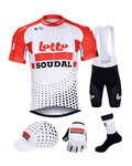 BONAVELO tricou-pantaloni-mănuși-șosete-căciulă - LOTTO SOUDAL 2019 - alb/negru/roșu