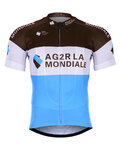 BONAVELO Tricou de ciclism cu mânecă scurtă - AG2R 2019 - alb/albastru/maro