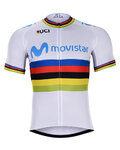 BONAVELO Tricou de ciclism cu mânecă scurtă - MOVISTAR UCI 2019 - alb
