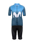 BONAVELO Tricoul și pantaloni scurți de ciclism - MOVISTAR 2020 KIDS - alb/albastru/negru