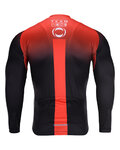 BONAVELO Tricou de cilism pentru iarnă cu mânecă lungă - INEOS 2020 WINTER - roșu/negru
