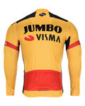 BONAVELO Tricou de cilism pentru iarnă cu mânecă lungă - JUMBO-VISMA 2020 WNT - galben