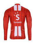 BONAVELO Tricou de cilism pentru iarnă cu mânecă lungă - SUNWEB 2020 WINTER - roșu/alb