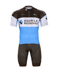 BONAVELO Tricoul și pantaloni scurți de ciclism - AG2R 2020 - alb/albastru/maro