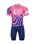 BONAVELO Tricoul și pantaloni scurți de ciclism - EDUCATION FIRST 2020 - albastru/roz