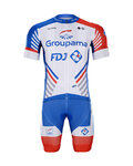 BONAVELO Tricoul și pantaloni scurți de ciclism - GROUPAMA FDJ 2020 - alb/roșu/albastru