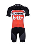 BONAVELO Tricoul și pantaloni scurți de ciclism - LOTTO SOUDAL 2020 - alb/roșu/negru
