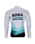 BONAVELO Tricou de cilism pentru iarnă cu mânecă lungă - BORA 2021 WINTER - alb/verde/negru