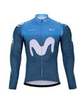 BONAVELO Tricou de cilism pentru iarnă cu mânecă lungă - MOVISTAR 2021 WINTER - albastru/alb