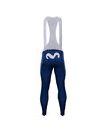 BONAVELO Pantaloni de ciclism lungi cu bretele - MOVISTAR 2021 WINTER - albastru