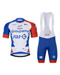 BONAVELO Tricoul și pantaloni scurți de ciclism - GROUPAMA FDJ 2021 - alb/albastru/roșu