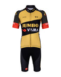 BONAVELO Tricoul și pantaloni scurți de ciclism - JUMBO-VISMA 2021 - negru/galben
