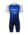 BONAVELO Tricoul și pantaloni scurți de ciclism - QUICKSTEP 2022 - albastru/alb