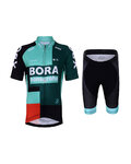 BONAVELO Tricoul și pantaloni scurți de ciclism - BORA 2022 KIDS - verde/alb/negru