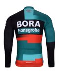 BONAVELO Tricou de cilism pentru iarnă cu mânecă lungă - BORA 2024 WINTER - roșu/verde/negru/alb