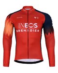 BONAVELO Tricou de cilism pentru iarnă cu mânecă lungă - INEOS 2025 WINTER - roșu/albastru