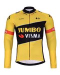 BONAVELO Tricou de cilism pentru iarnă cu mânecă lungă - JUMBO-VISMA 2025 WNT - galben/negru