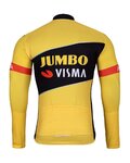 BONAVELO Tricou de cilism pentru iarnă cu mânecă lungă - JUMBO-VISMA 2025 WNT - galben/negru