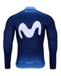BONAVELO Tricou de cilism pentru iarnă cu mânecă lungă - MOVISTAR 2024 WINTER - alb/albastru