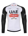 BONAVELO Tricou de cilism pentru iarnă cu mânecă lungă - UAE 2024 WINTER - alb/roșu/negru