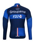 BONAVELO Tricou de cilism pentru iarnă cu mânecă lungă - FDJ 2025 WINTER - albastru/negru