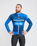 BONAVELO Tricou de cilism pentru iarnă cu mânecă lungă - FDJ 2025 WINTER - albastru/negru