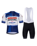 BONAVELO Tricoul și pantaloni scurți de ciclism - SOUDAL QUICK-STEP 24 - alb/negru/albastru