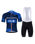 BONAVELO Tricoul și pantaloni scurți de ciclism - GROUPAMA FDJ 2025 - negru/albastru