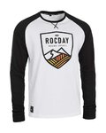 ROCDAY Tricou de ciclism cu mânecă lungă - CREST - alb/negru