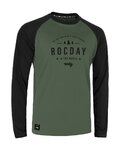ROCDAY Tricou de ciclism cu mânecă lungă de vară - PATROL - negru/verde